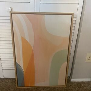 Kate and Laurel Pastel Arch Canvas in Peach, Sage & Gold